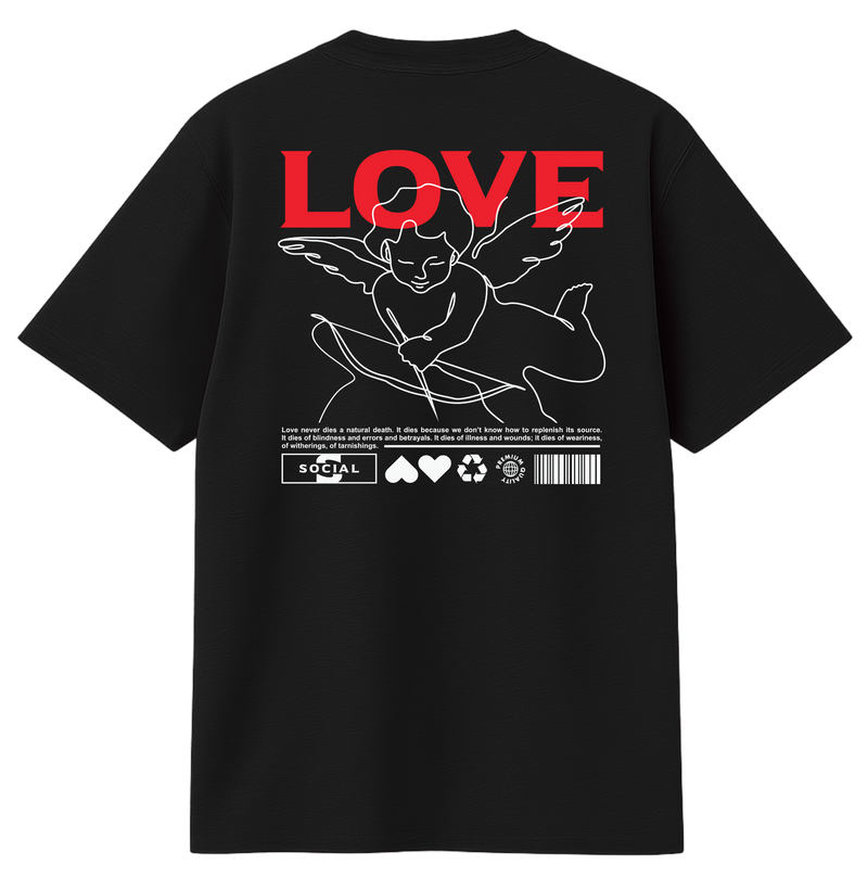 Camiseta básica LOVE estilo street-wear básica