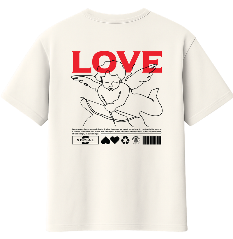 Camiseta básica LOVE estilo street-wear básica