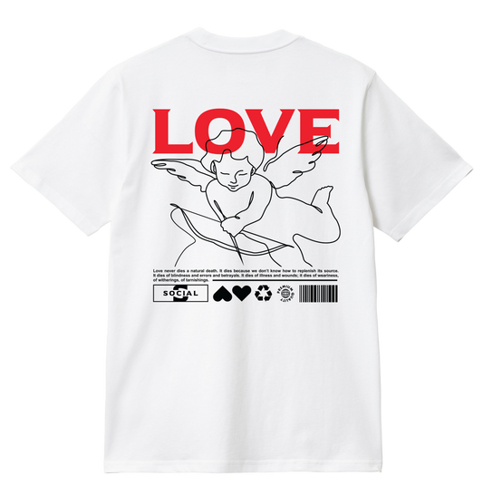 Camiseta básica LOVE estilo street-wear básica