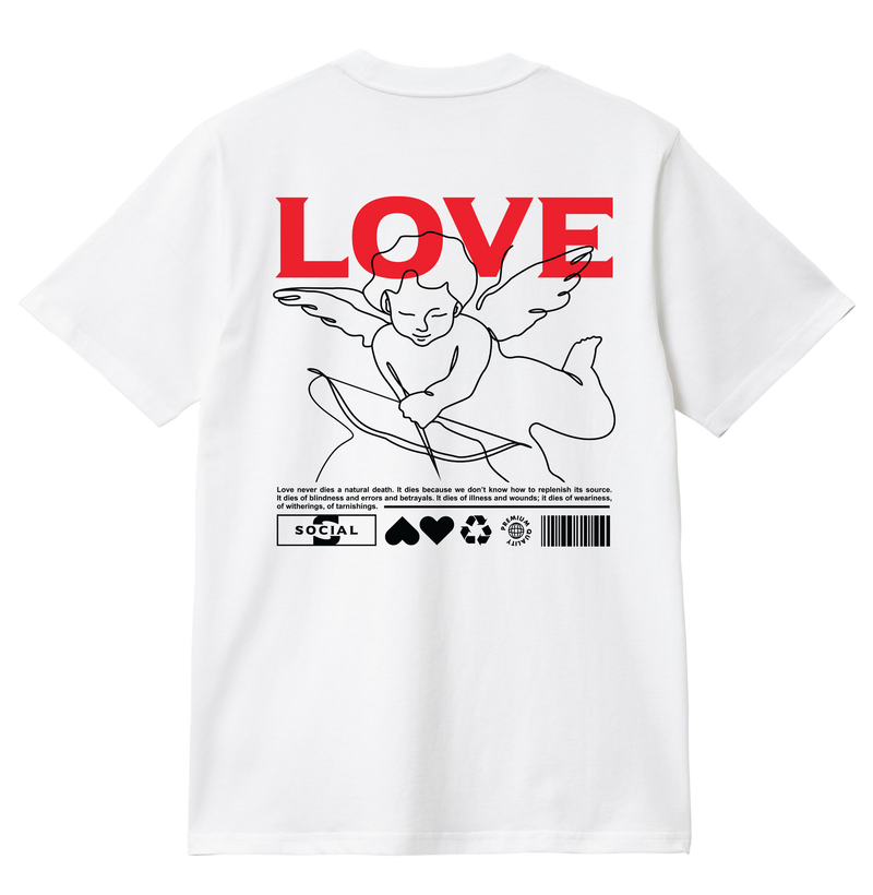 Camiseta básica LOVE estilo street-wear básica