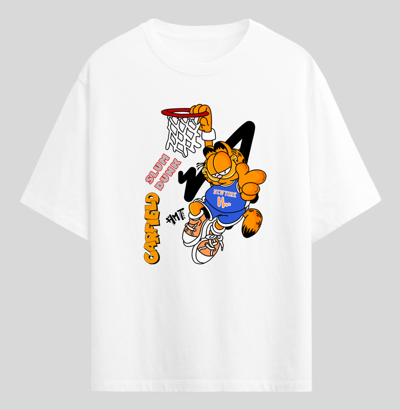 CAMISETA OVERSIZED - GARFIELD SLAM DUNK